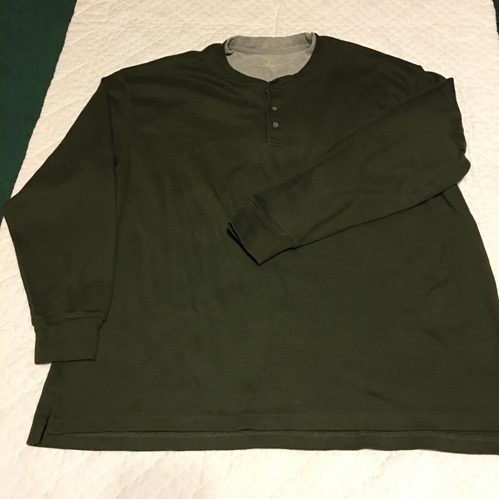 Red Head henley shirt.